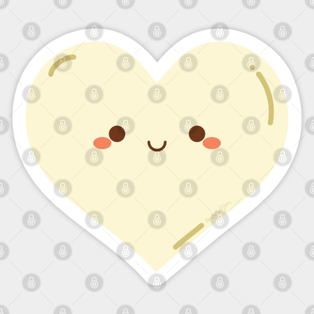 White chocolate heart Sticker by AndySaljim